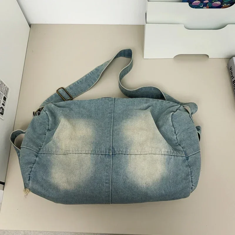 Denim Solid Zipper Versatile Shoulder Bag 2024 New Leisure Time Decoration Single Crossbody Bag Good-looking Practical Lady Bag