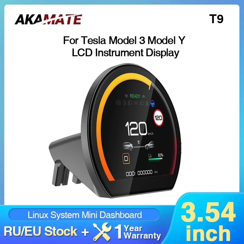 

LCD Instrument Display 3.54" for Tesla Model 3 Model Y Linux System Head Up Dashboard Digital Speed Smart Mini Display