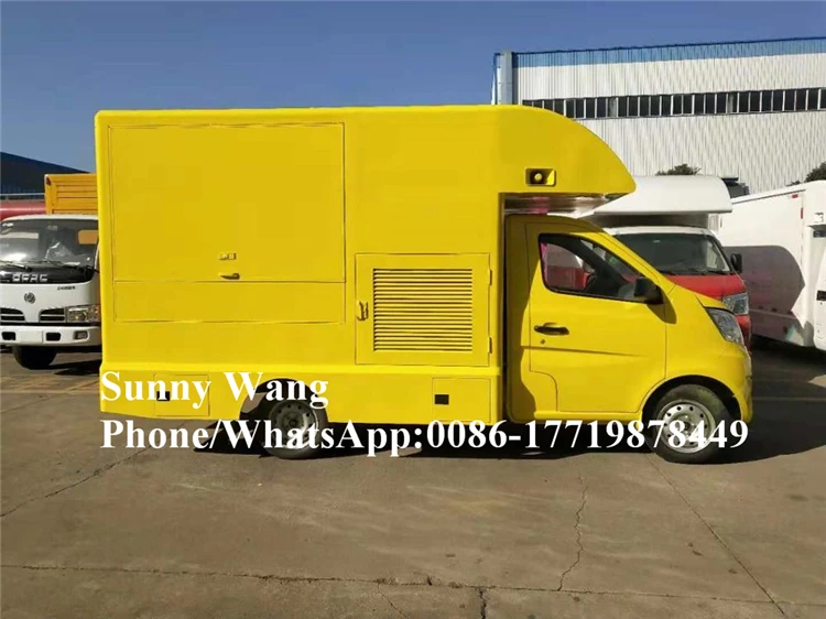 รถสามล้อไฟฟ้าถนน 4.5 ม. รถเข็นอาหารสไตล์ถนนรถบรรทุกอาหารพร้อมอุปกรณ์ครัว