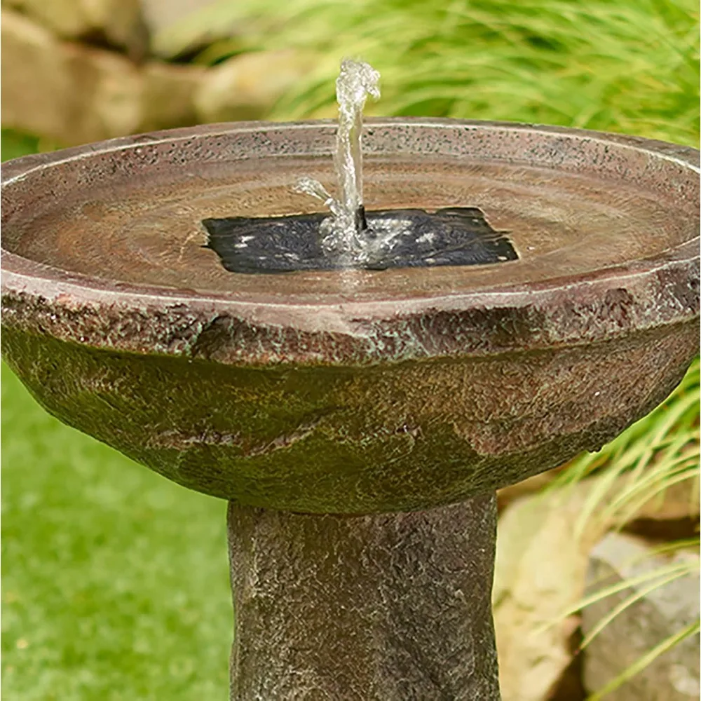 Fountain, Bedrock Birdbath, Brown, Fountain