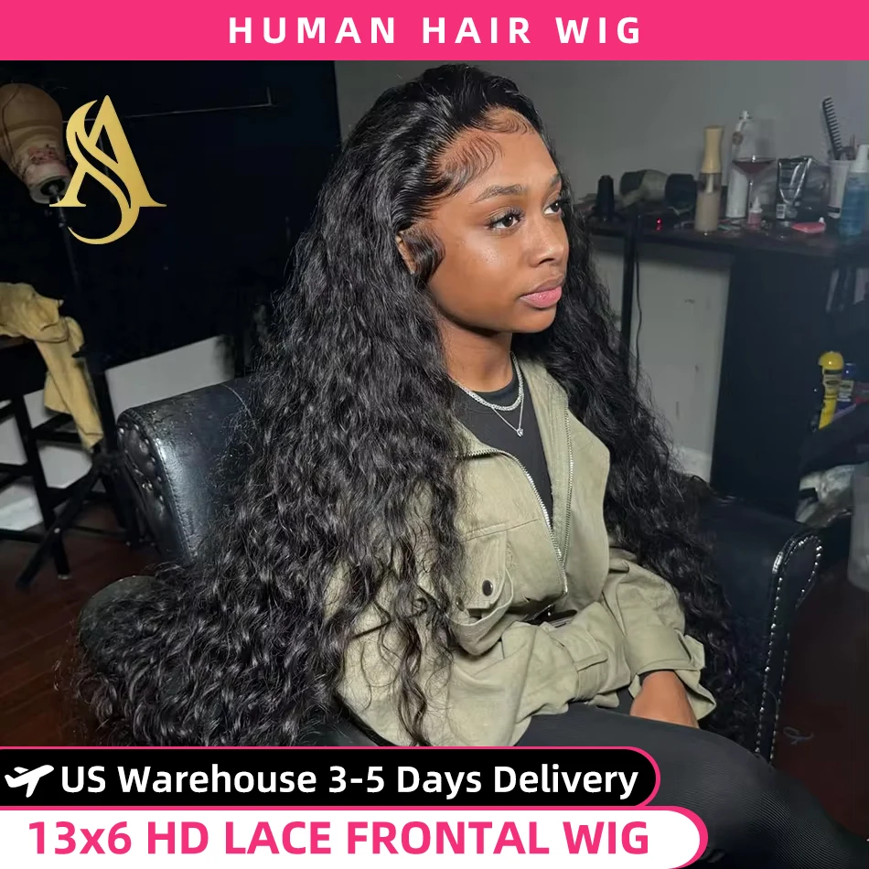 40 Inch Deep Wave 13x4 13x6 360 Hd Transparent Lace Front Wigs For Women Water Wave Lace Frontal Hair Wigs Curly Human Hair Wigs