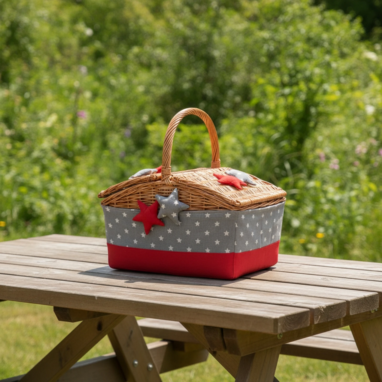 Handwoven Hamper with Handle Decorative Wicker Basket with Lid Picnic Basket with Lid Versatile Rustic for Home Organization view 5