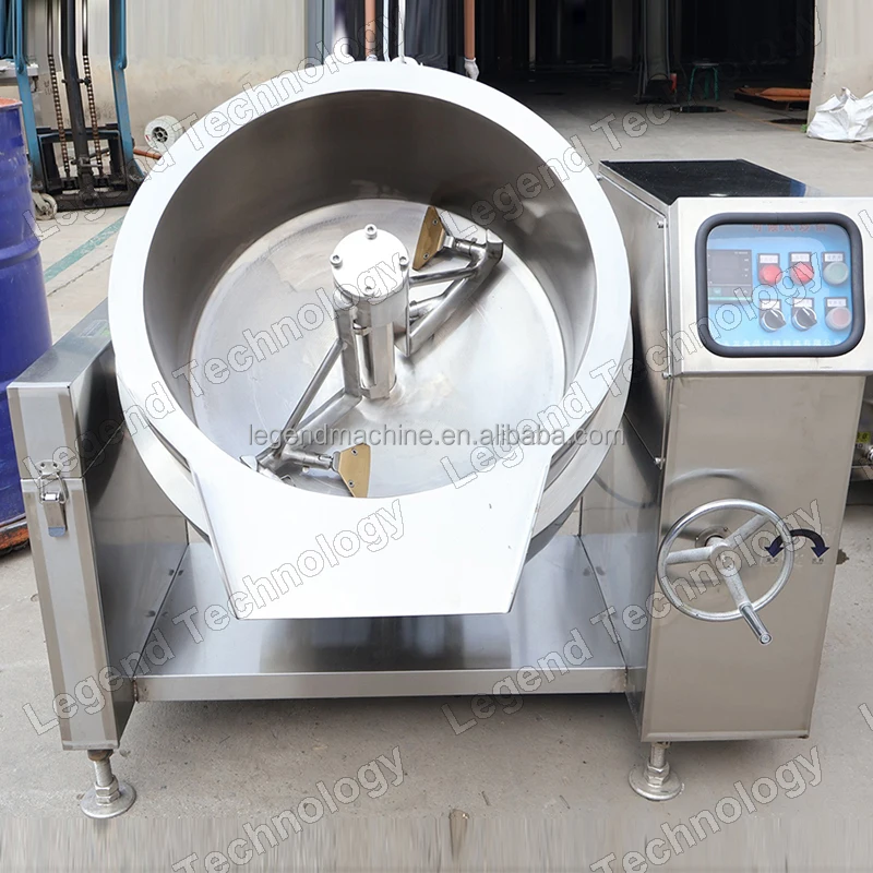 Commercial 100L Stainless Steel 304 Tilting Jacketed Kettle With Agitator Mixing Kettle For Sweet Candy Industrial Cooking Pot