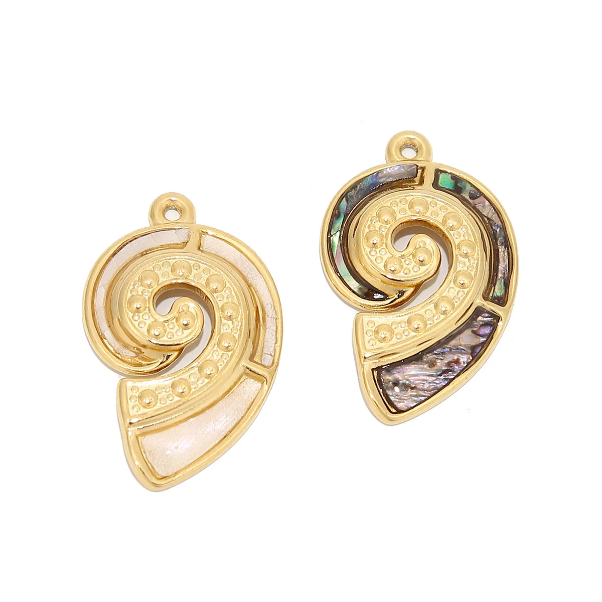 3pcs Stainless Steel Gold Plated Snail Charms For DIY Ocean Series Jewelry Large Pendant Necklace Making Findings 17*28mm