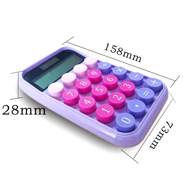 Interruptor mecânico calculadora com display LCD, botões grandes, roxo