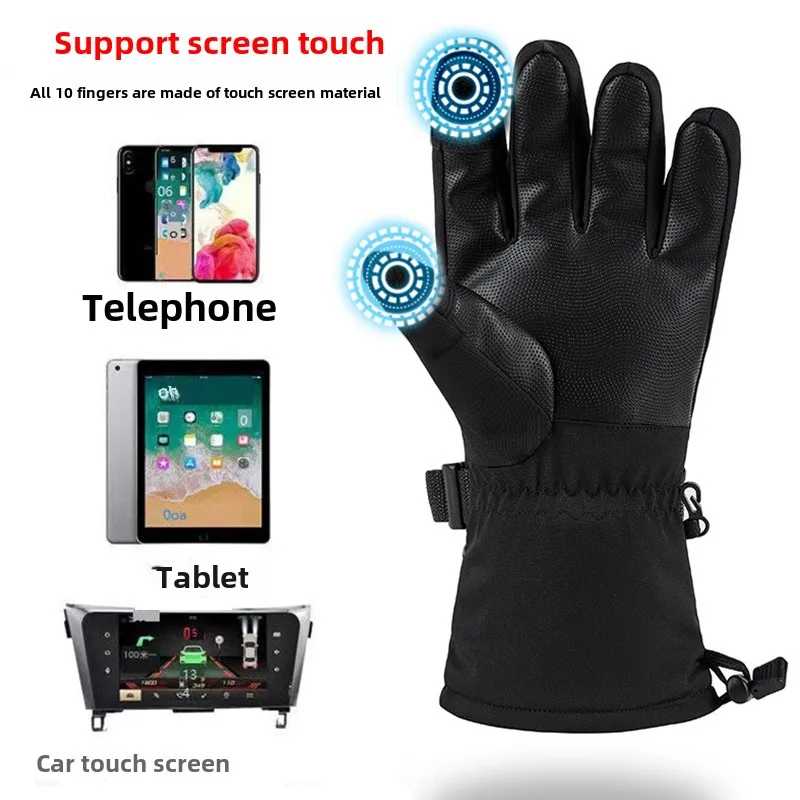 screen heating gloves outdoor skiing riding thickened electric heating couple models men and women warm charging hand guard tide