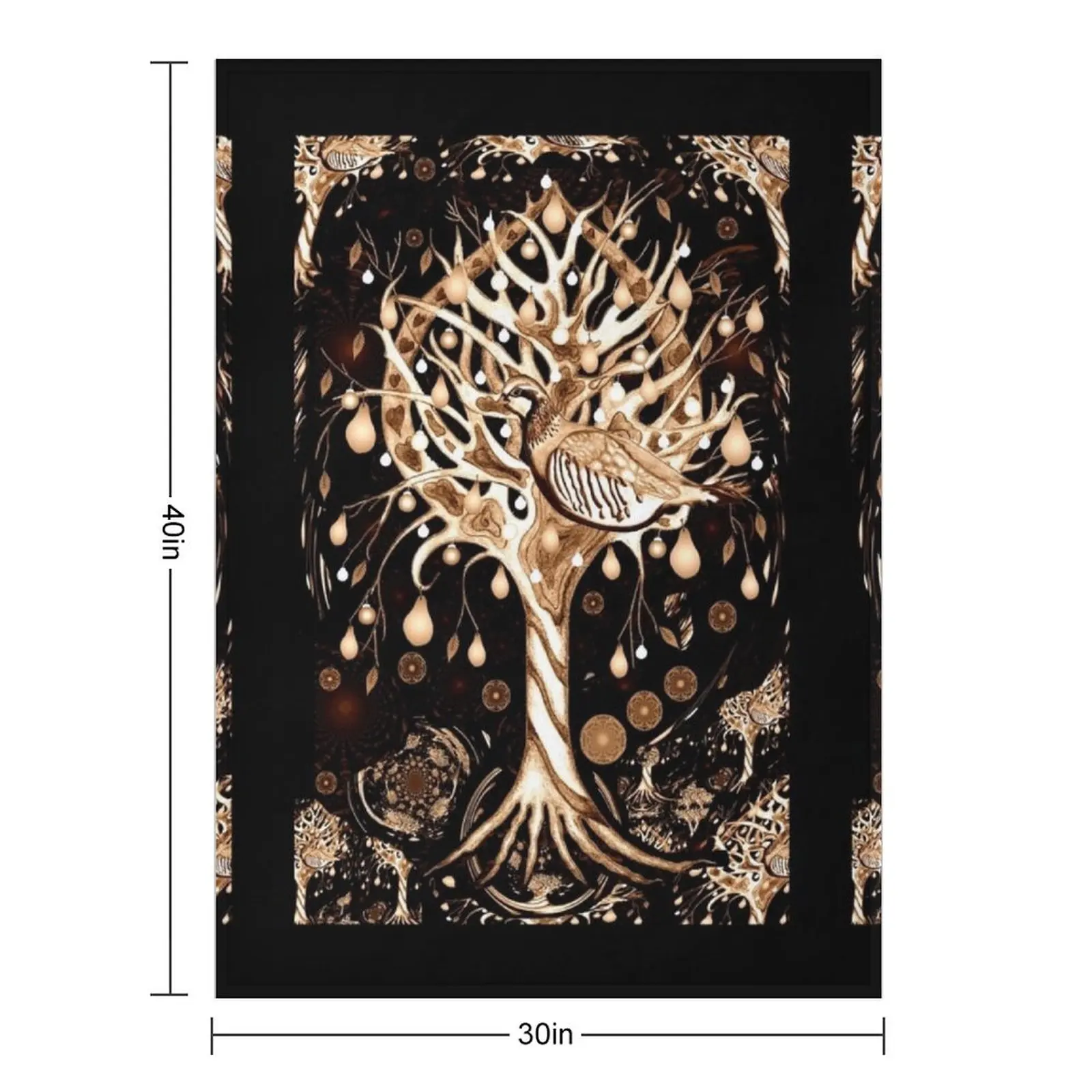 Partridge in a Pear Tree (Medieval) Throw Blanket Decorative Throw Retros Sofa Throw Moving Blankets