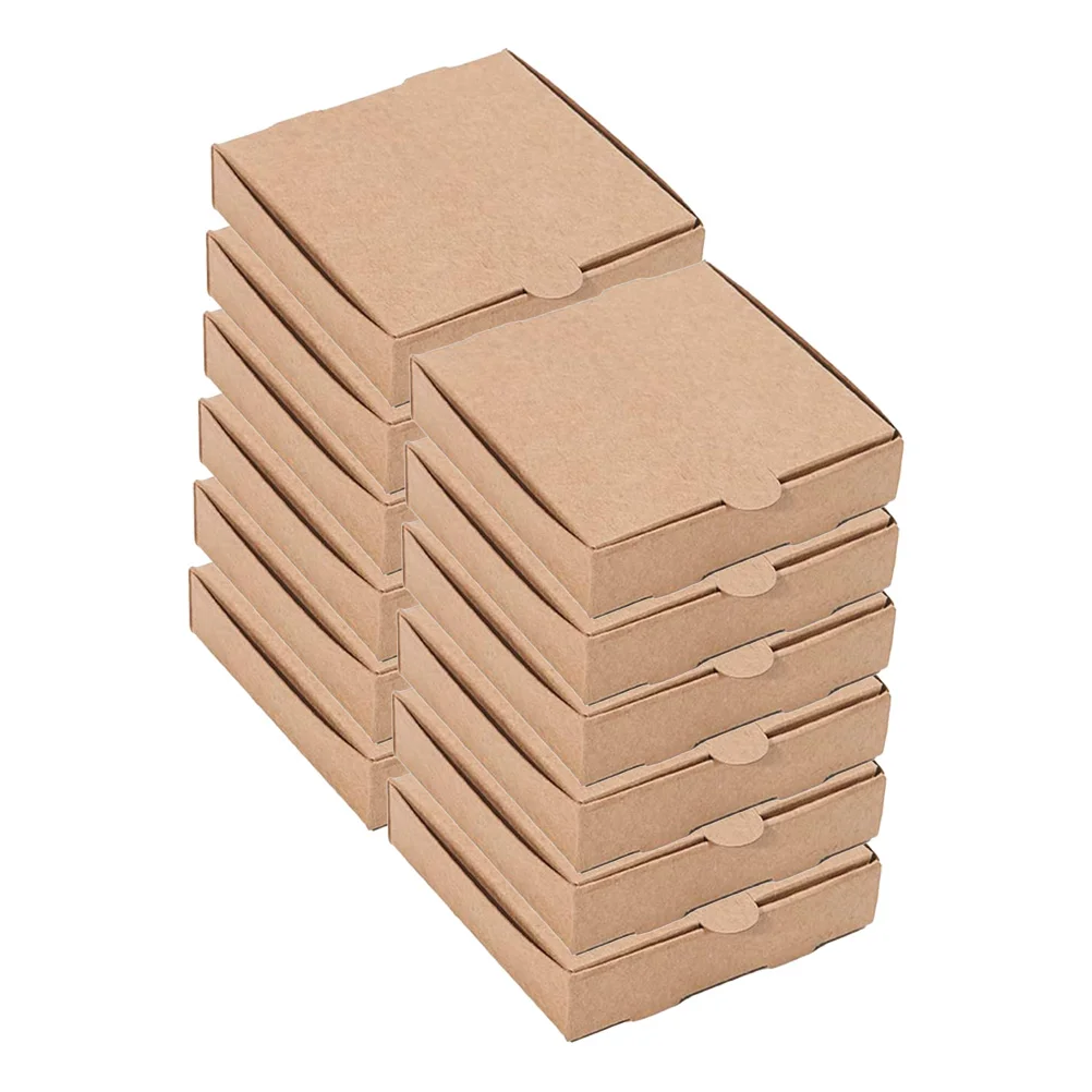 12 pçs mini caixa de pizza titular take out recipiente bandejas de papel caixas de restaurante para armazenamento de festa portátil fornecimento presente prático