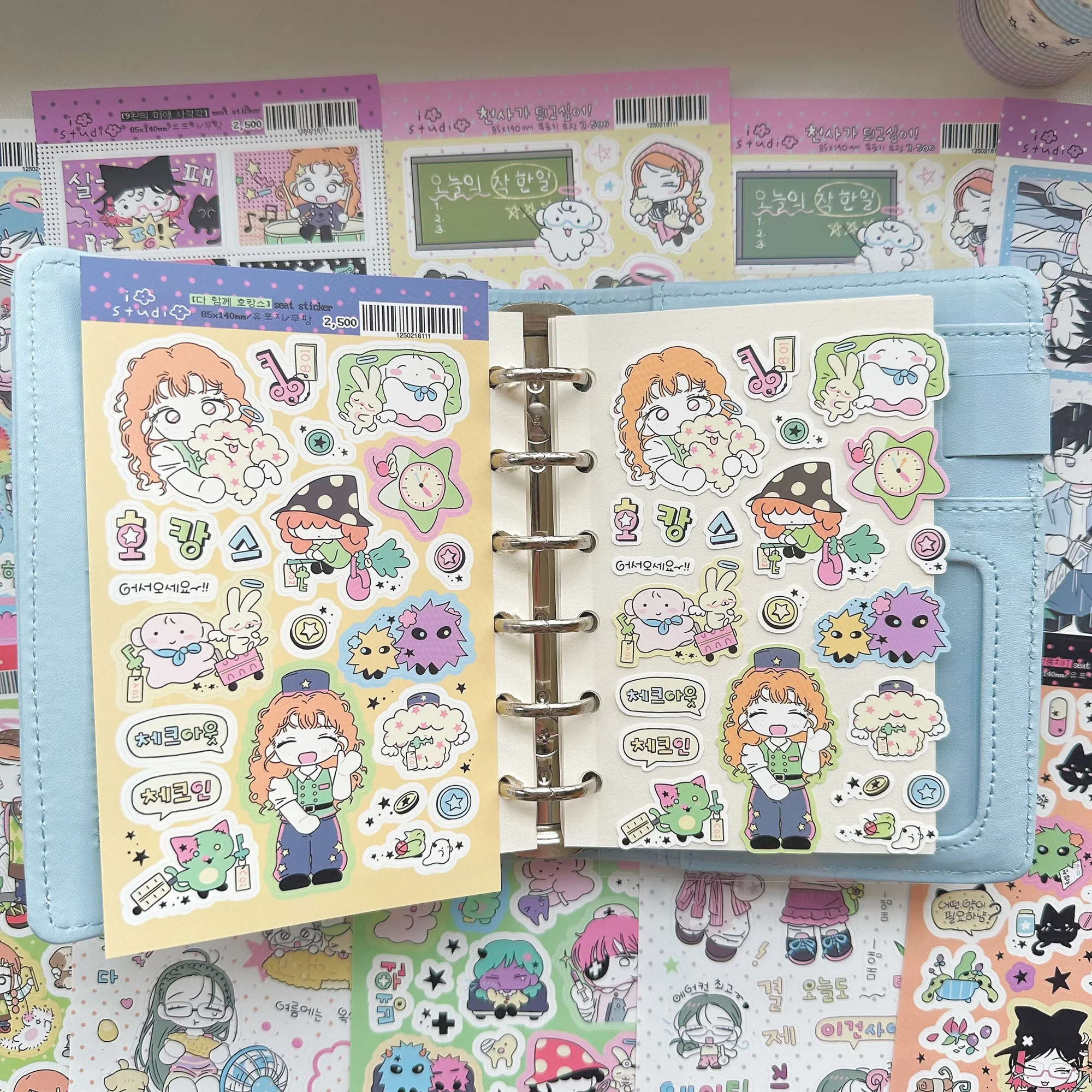 1/10PCS Korean Cute Girl Stickers Cartoon Sweet Girl Character Sticker Hand Account Diary Notebook Scrapbook Decorative Stickers