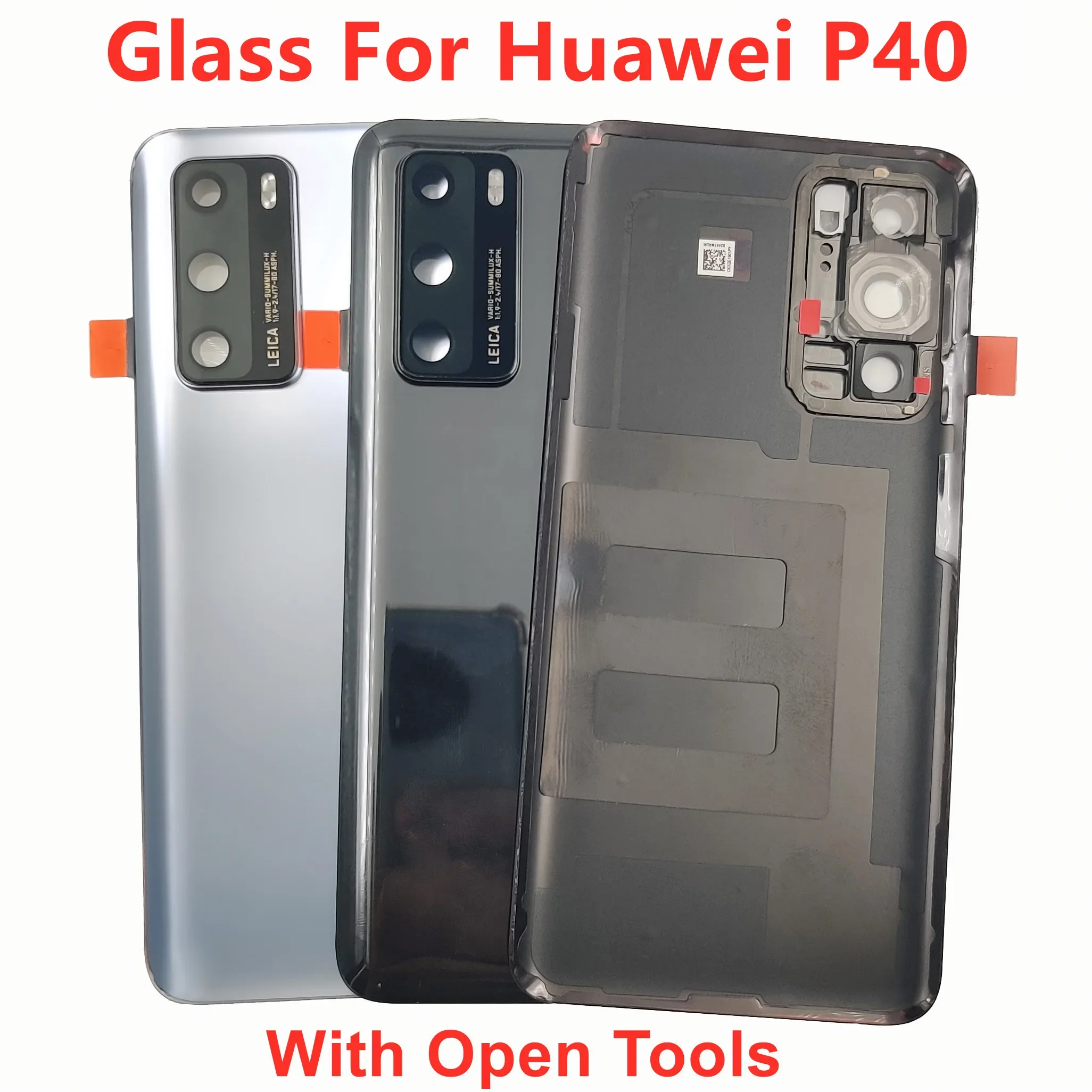 A+++ Back Lid For Huawei P40 Glass Battery Cover Rear Door Housing Panel Case With Camera Lens Flashlight Adhesive Sticker