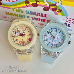 New Sanrio Cinnamoroll Pompom Purin Kuromi My melody anime cartoon kawaii style limited girl heart creative jelly luminous watch