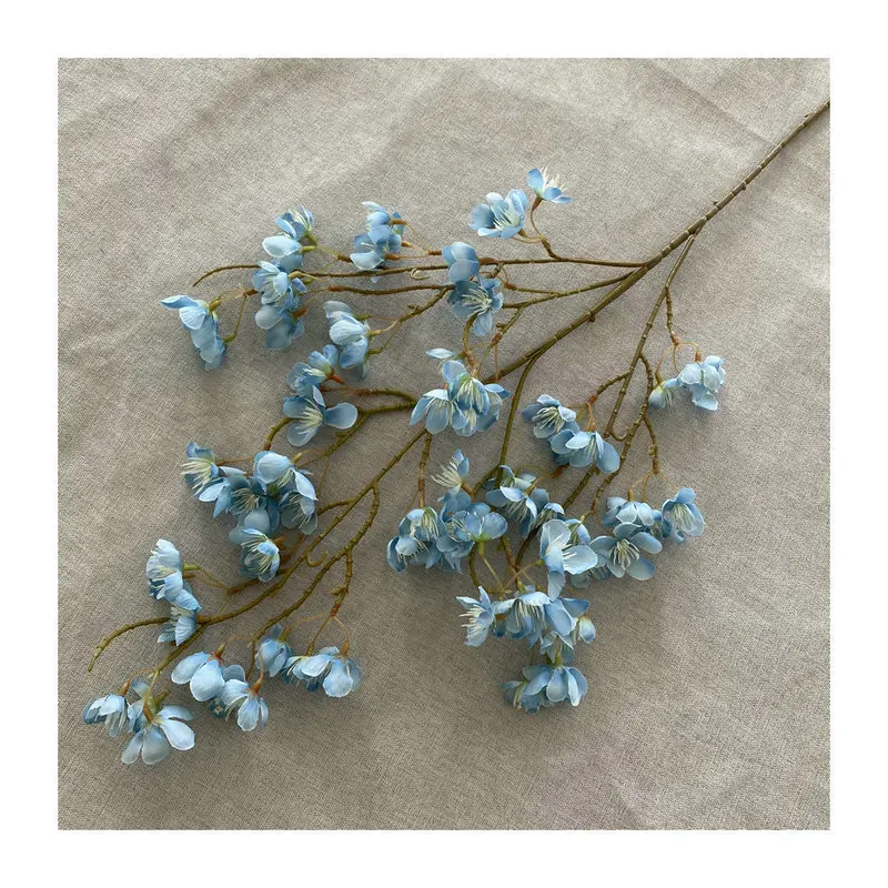 Artificial Apple Flower Wedding Photography Silk Bouquet Props Home Living Room Garden Desktop Blue Flowers Branch Decoration