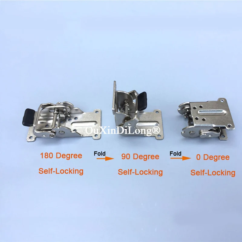 

ГОРЯЧИЕ 2 шт. 180 ° до 90° ° до 0 ° Самоблокирующиеся тяжелые складные петли, ножки для стола, стула, мебели, складные петли для ножек, соединительные фитинги