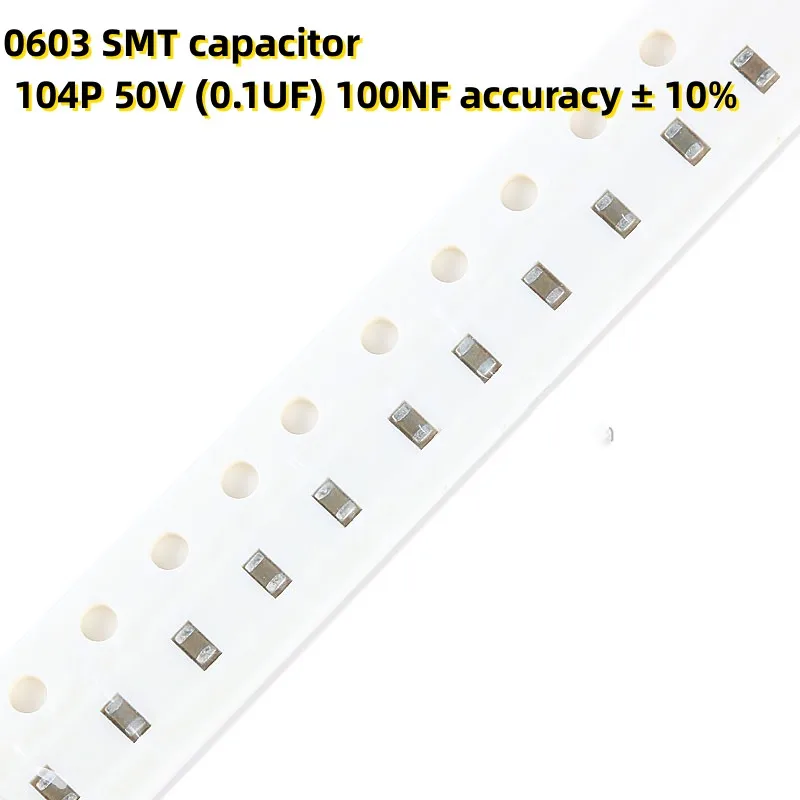 

1000PCS 0603 SMT capacitor 104P 50V (0.1UF) 100NF accuracy ± 10%