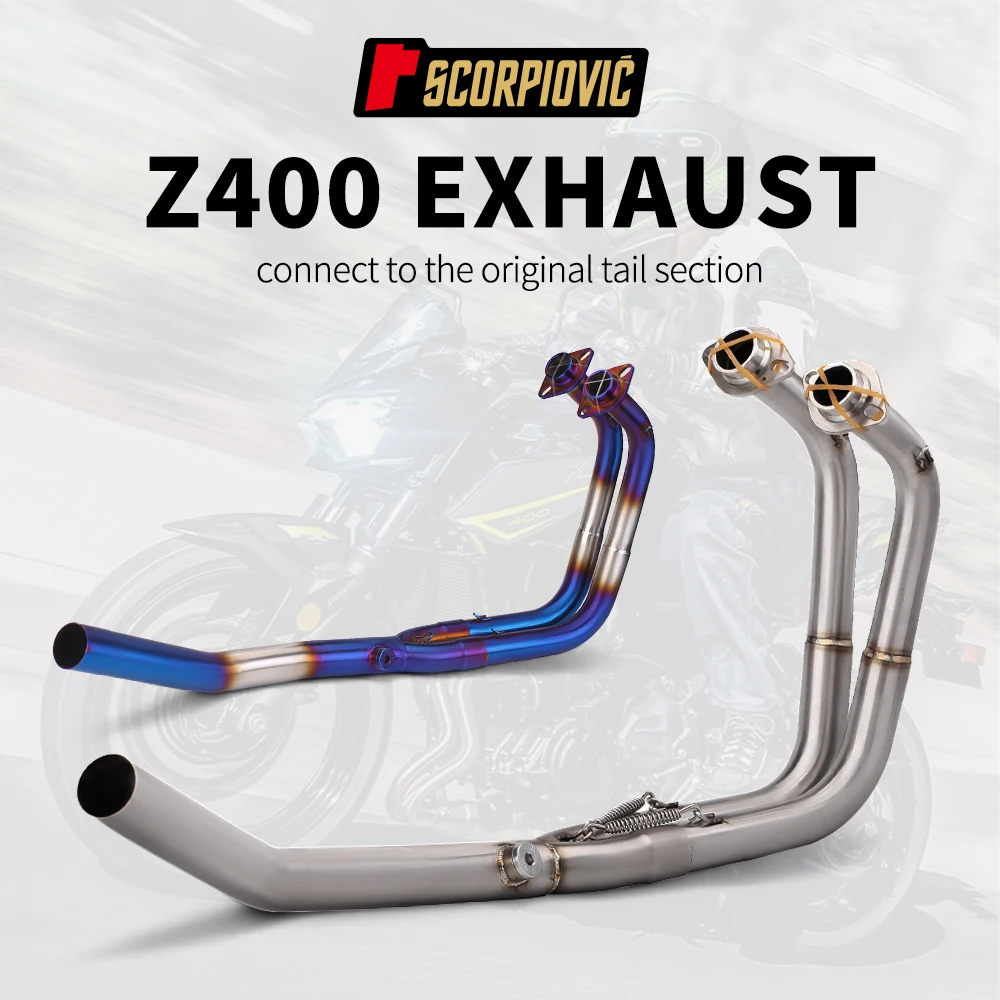 

For Z400 Ninja 400 2023 Years Slip-on Exhaust System Motorcycle Header Link Pipe Slip On Original Muffler
