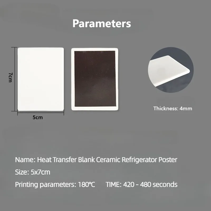 Sublimation Blank Ceramic Fridge Magnet Heat Transfer Unprinted Rectangula Porcelain Refrigerator Sticker Soft Magnetic Material