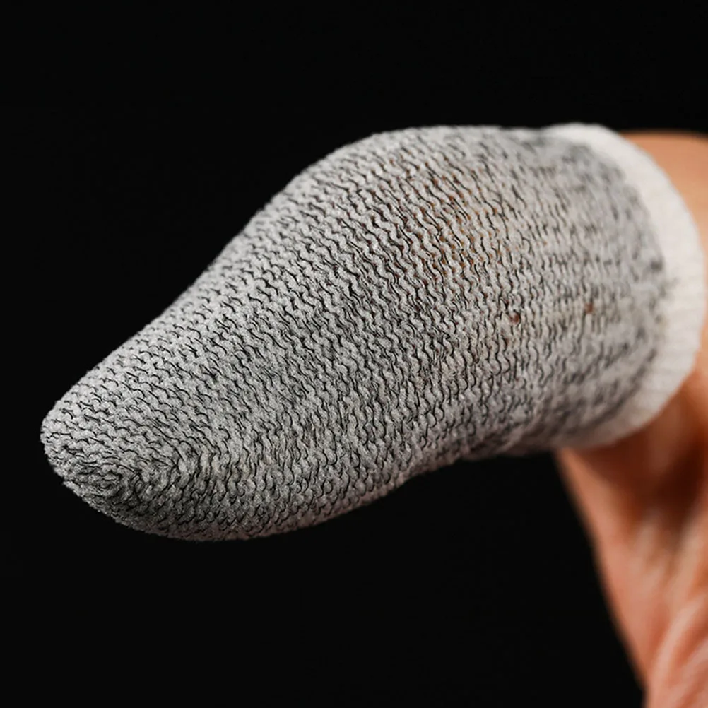 6Pcs Finger Anti-Sweat Covers Lightweight Elastic Silver Fiber Sleeve for Smooth Screen Touch Gaming Performance Enhancement