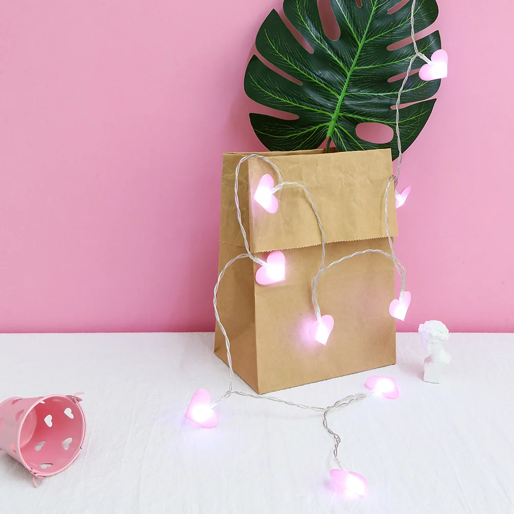 

1.5M 10 Led Pink Heart String Lights Warm Saving Portable Decor For Bedroom Garden Party Wedding Festival