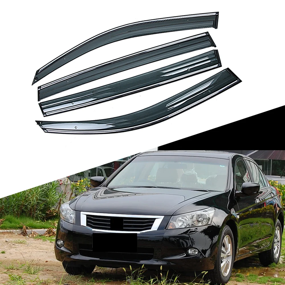 

For HONDA ACCORD 7th Generation 2003-2008 Car Window Sun Rain Shade Visors Shield Shelter Protector Cover Trim Frame Sticker