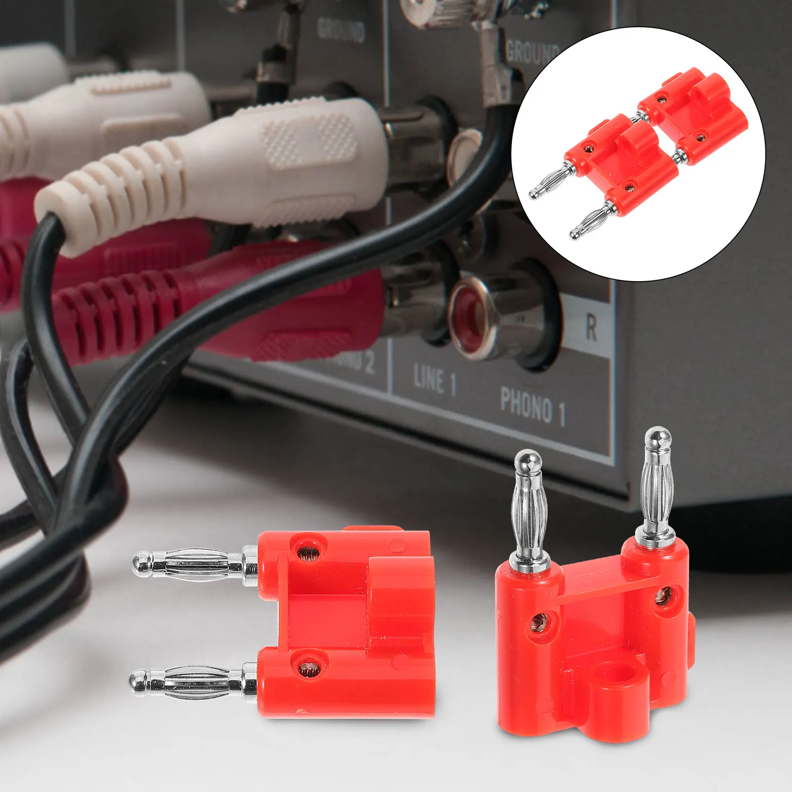 

10 Pcs Parallel Banana Insert Plug for Speaker Clip Wire Plugs Connector Connectors Audio Speakers Copper Clips Cable