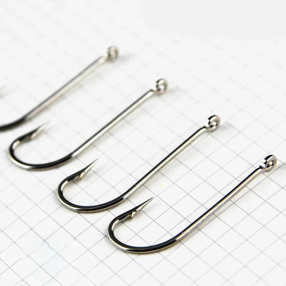 WIFREO 50 pz acciaio ad alto tenore di carbonio spinato Hooks ganci Jig gambo lungo Inshore Offshore pesca in mare amo da pesca ganci esca