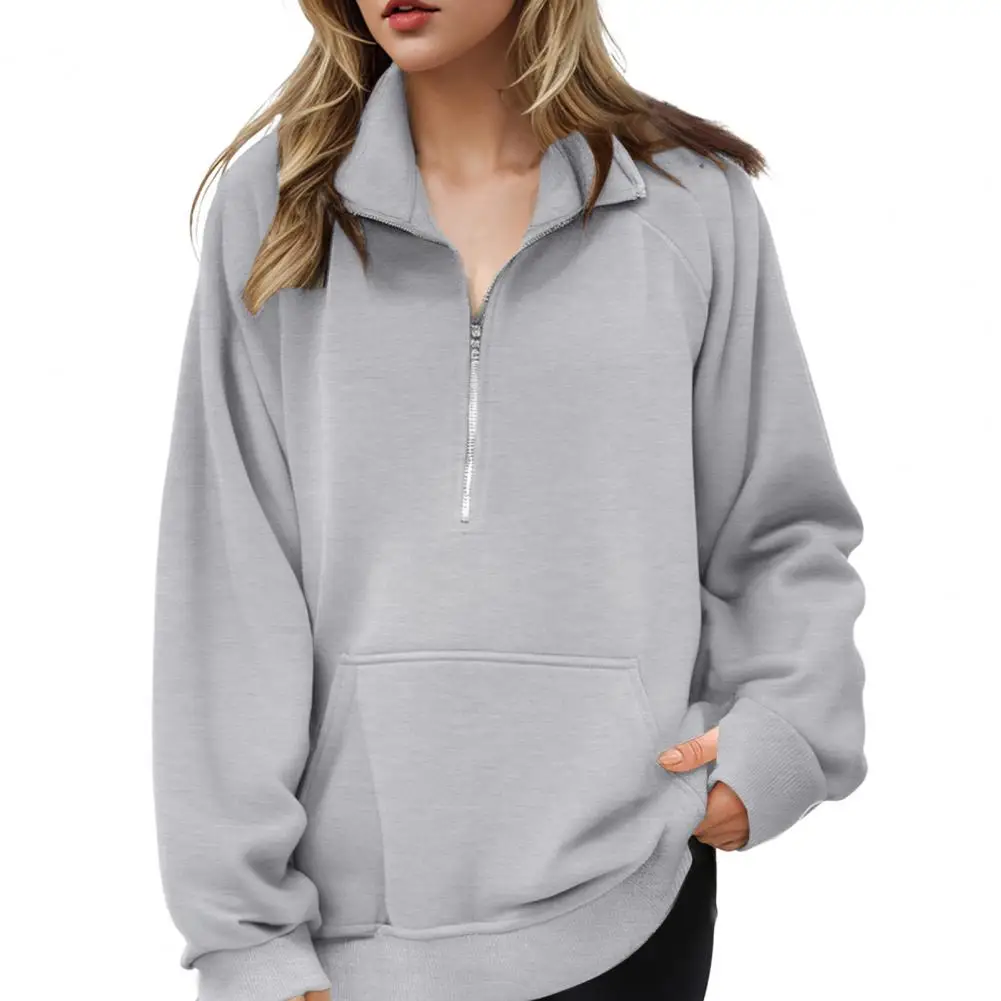 Women Quarter Zipper Pullover Sweatshirt Women Sweatshirt Stylish Women's Fall Winter Sweatshirt with Zipper Front for Women