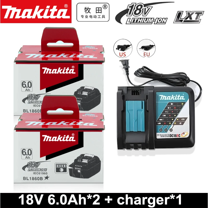 100% Original Makita 18V Battery BL1860B 6Ah Power Tools 186