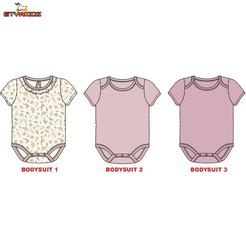 

Комплект из 3 хлопковых боди с коротким рукавом для новорожденных, летняя одежда для мальчиков и девочек, комбинезоны для малышей, детская одежда