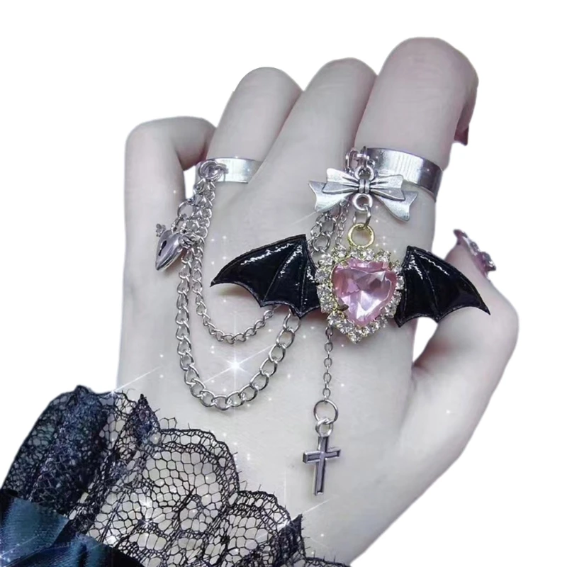 Anillos gruesos bohemios con forma de corazón para mujeres y niñas, joyería Y2K