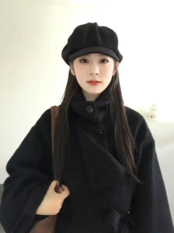 

Корейское модное шерстяное пальто средней длины, очень красивое, для зимы, для повседневной носки, длинное, ветрозащитное