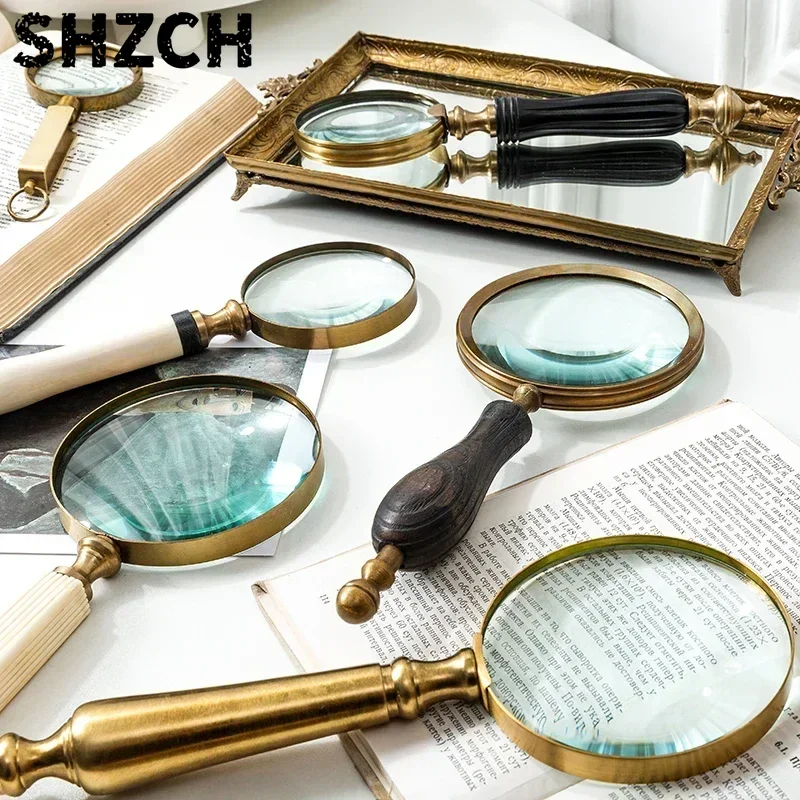 Vintage European Style Brass Magnifier Handheld Elegant Study Decor Imported from India Suitable for Seniors