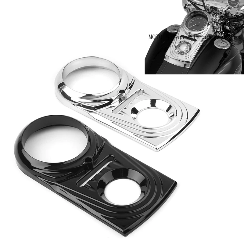 

Мотоциклетная хромированная черная вставка панели приборной панели для моделей Harley Softail FXDWG Dyna 1993-2015, крышка прибора