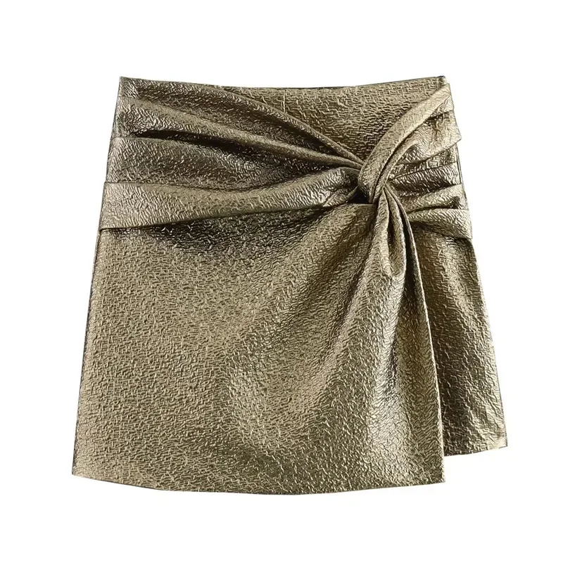 BWQ Women\'s Skort Pleated High Waist Shorts For Women Chic And Elegant Woman Short Pants Female Chic Package Hip Sparkling