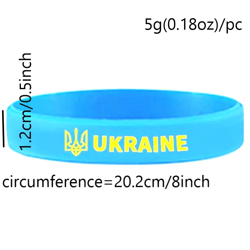 1pc new style ukrainian Ukraine flag blue rubber bracelet silicone wristband