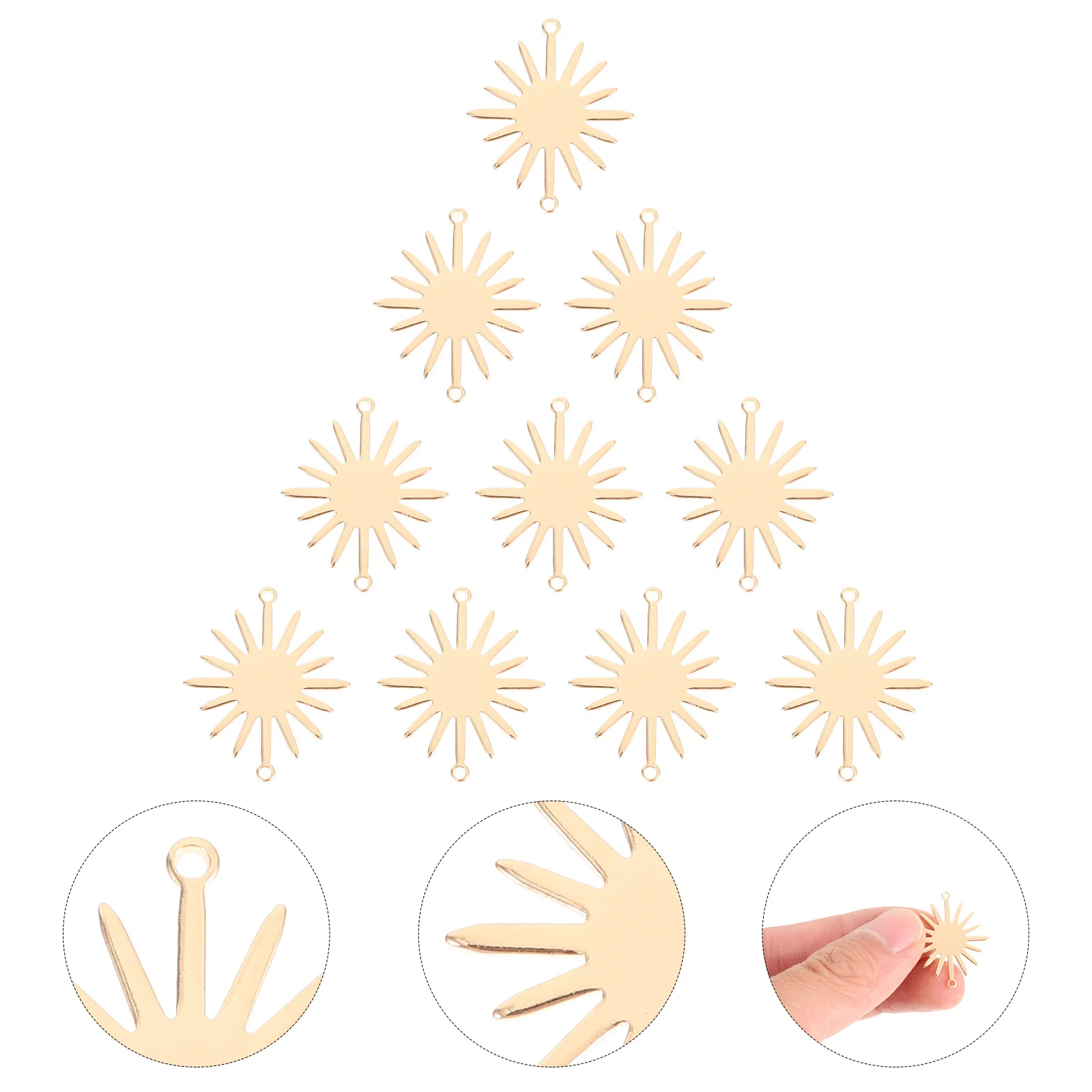 10Pcs Copper Sunflower Connector Charms Elegant Design Smooth Surface Necklace Bracelet Jewelry Accessories Jewelry Charms