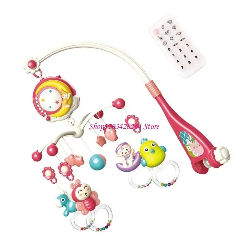 Baby Musical Crib Mobile hängende Rasseln und Fernbedienungs -Musikbox mit Licht