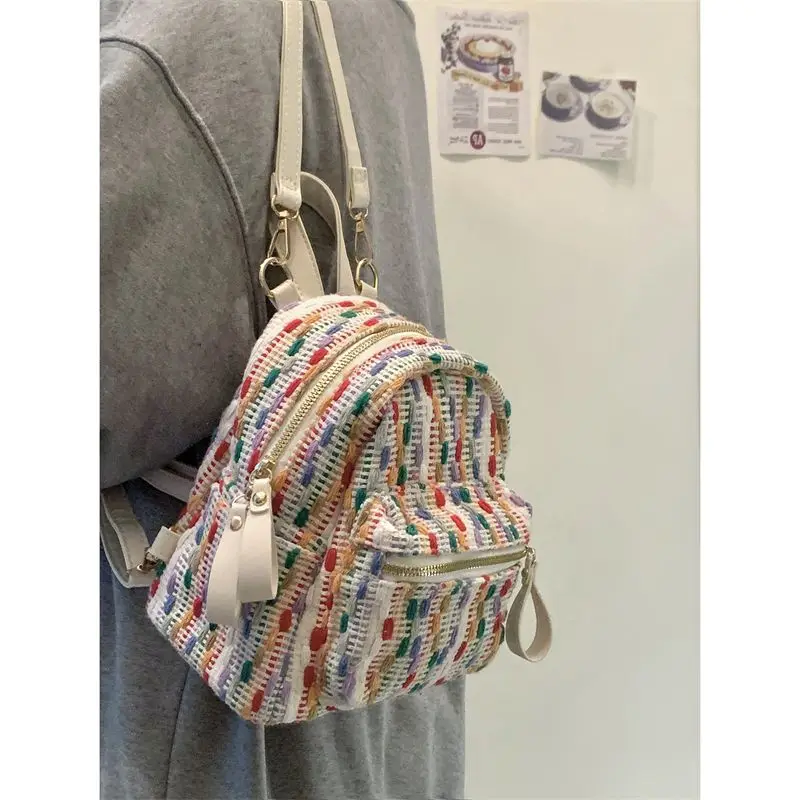 Zaino piccolo per maglieria arcobaleno moda Unisex 2023 primavera estate nuovo tutto-fiammifero Casual tutto-fiammifero Unisex versione coreana