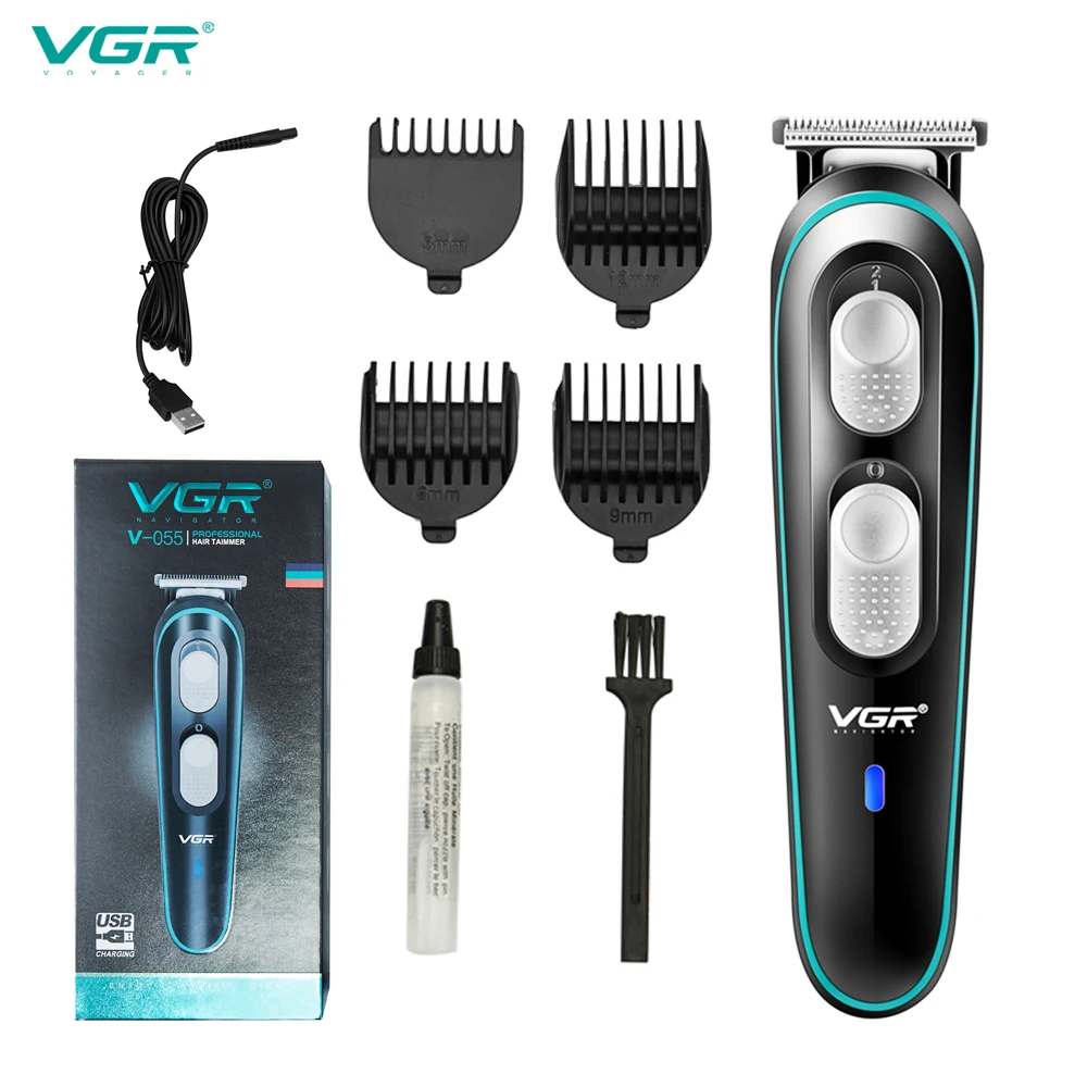 VGR V-055 Professional Hair Clipper Men's Waterproof Hair Trimmer Grooming Tools Rechargeable Cordless Hair Clipper for Barber