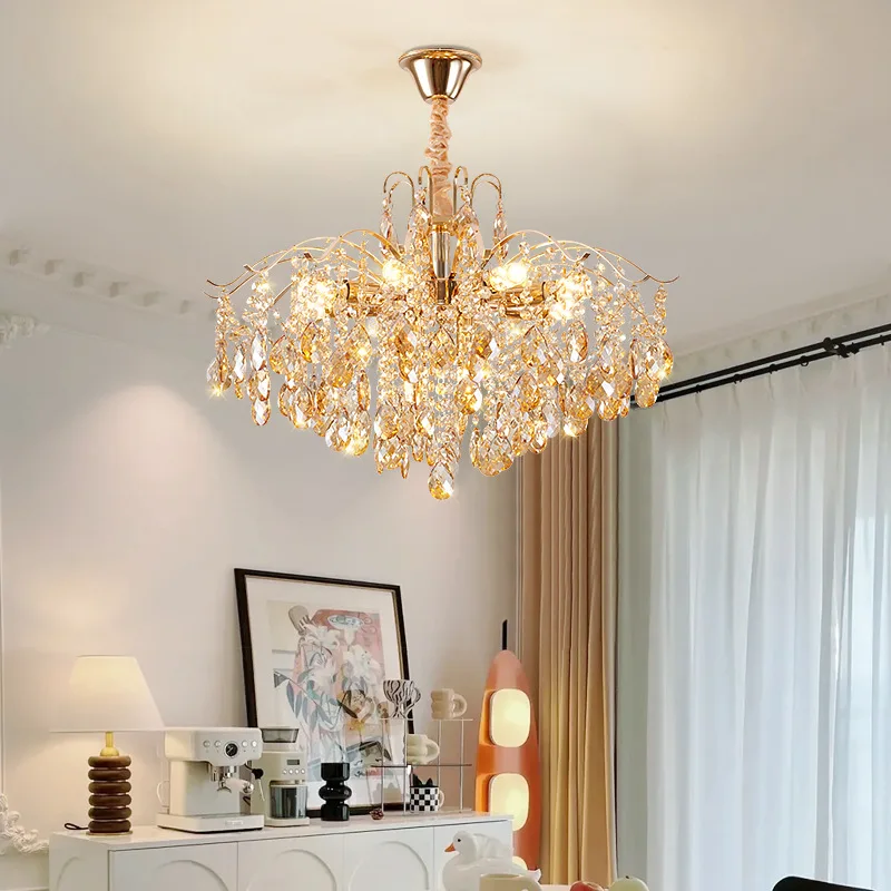 Modern Crystal LED E14 Chandelier For Living Room Bedroom Pendant Light Hanging Lamp for Ceiling Lamp Home Decoration Luxury