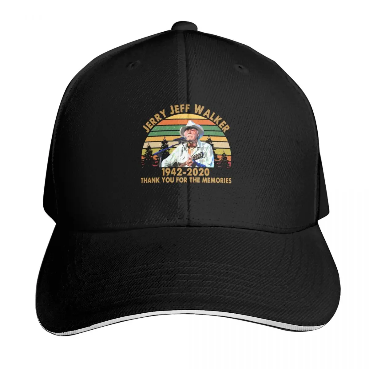 Vintage Jerry Jeff Walker Thank You For The Memories Cool Graphic Gifts Baseball Cap birthday custom Hat Golf Women Men's