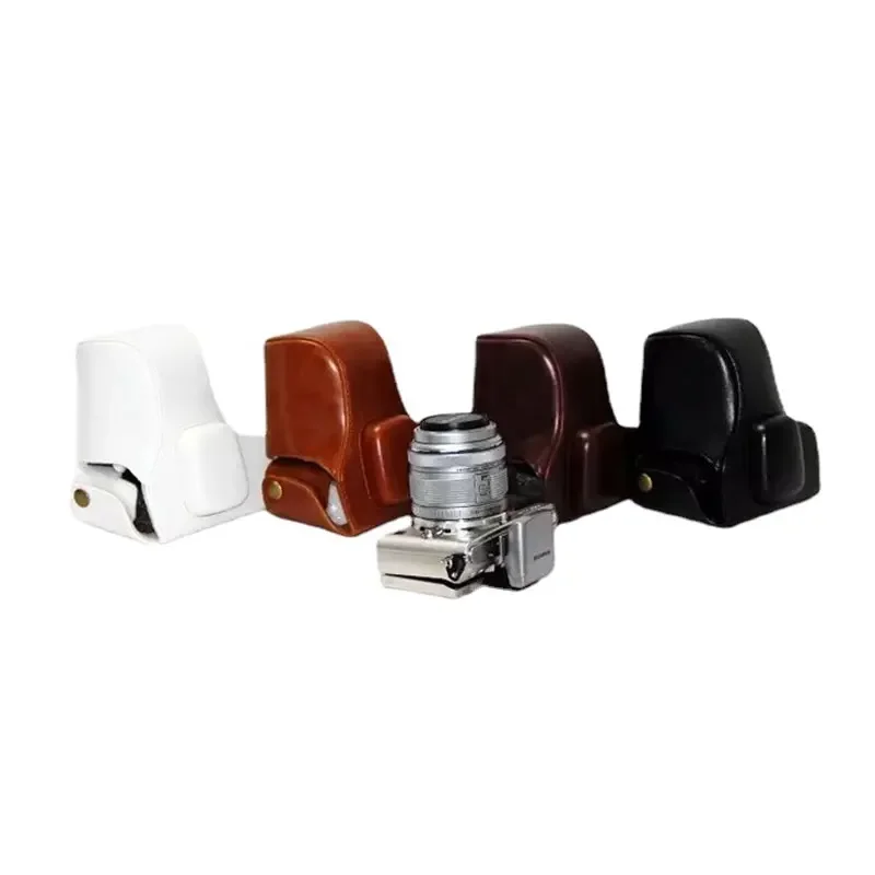 EPL6 EPL5 PU Leather Camera Bag Case Cover For Olympus E-PL5 E-PL6 EPM2 with Shoulder Strap