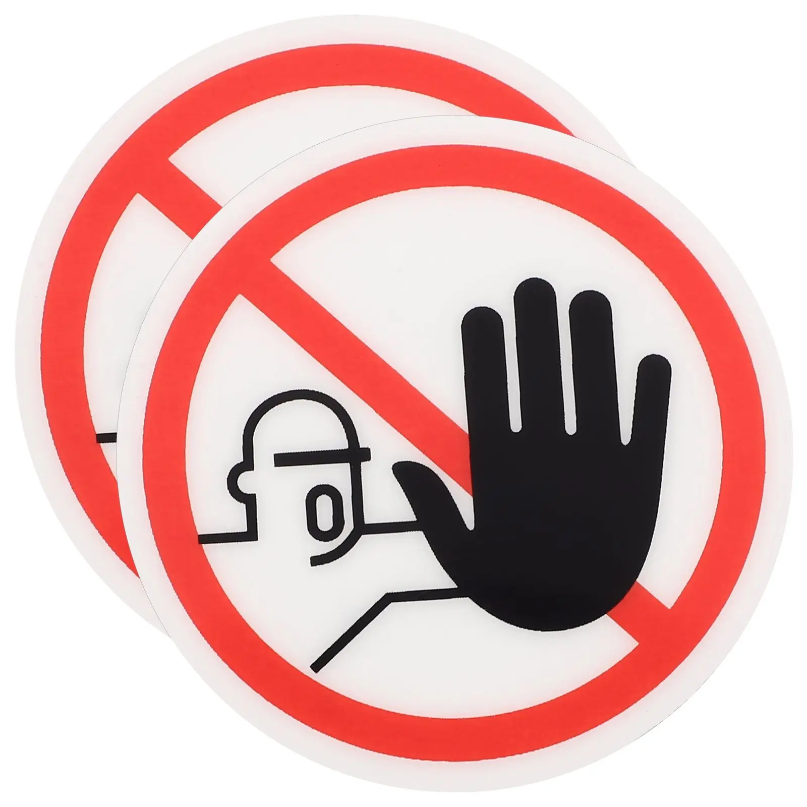 2 Pcs Nail Stickers No Touching Warning Signs Safety Machine Caution Applique Do Not Decals