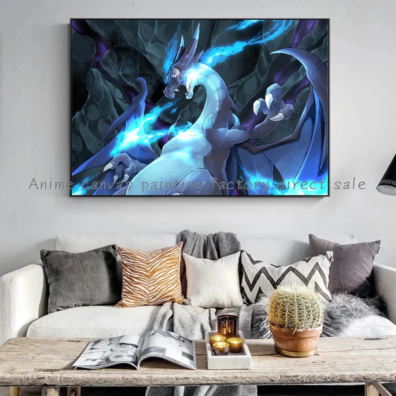 Japanese Anime Pokemon Charizard Posters and High Quality Prints Canvas Painting Wall Art Pictures Home Kids Room Decor Gifts