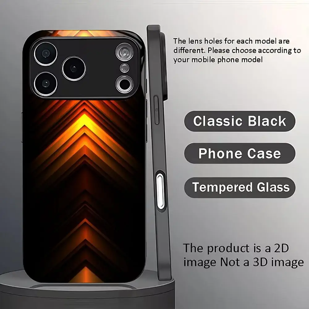 Novo Bestseller em Alta: Capa de Celular de Vidro Temperado Exquisita para iPhone 17, 16, 15, 14, 13, 12 Pro Max Plus com Película de Vidro Temperado