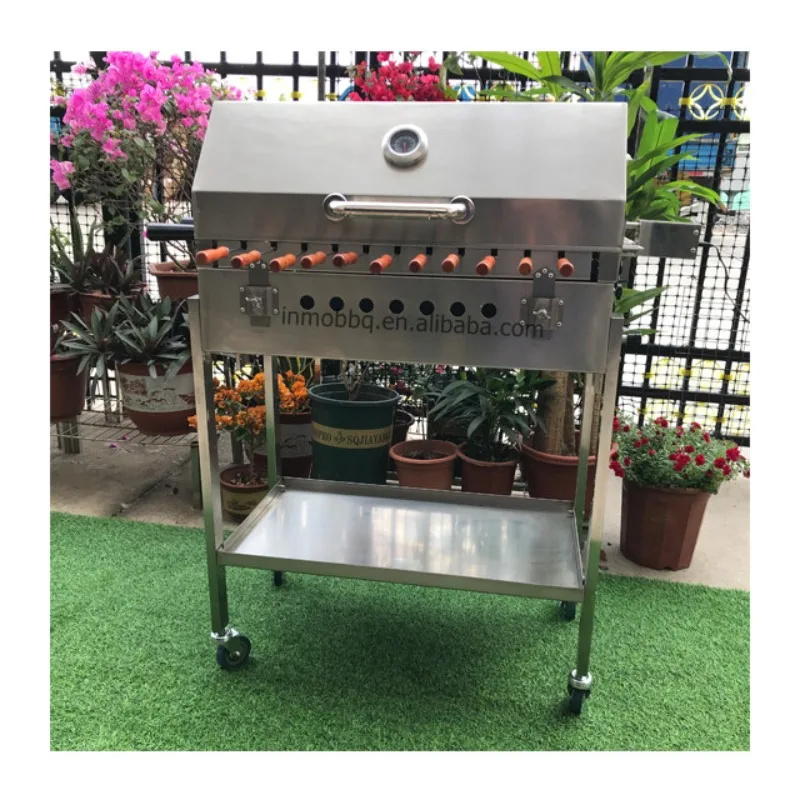 【Popular】Garden Outdoor Charcoal BBQ Cyprus Rotisserie Grill With Hood