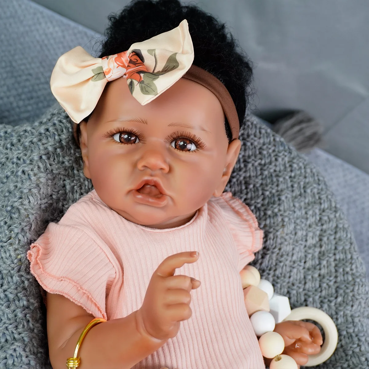 

Baby Doll Handmade Vinyl Reborn Doll with Feeding Set and New Baby Doll Suitable for Children Collectors Role Playing Handmade