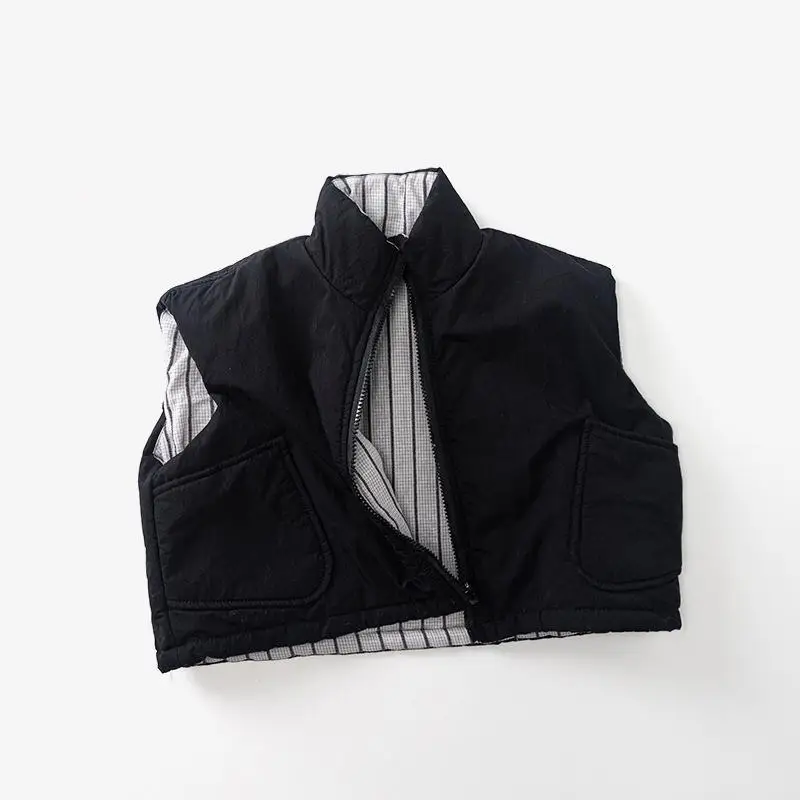 

2025 Winter New Children Warm Vestsleeveless Boys Girls Sleeveless Cotton Padded Jacket Baby Plus Velvet Thick Windproof Vest