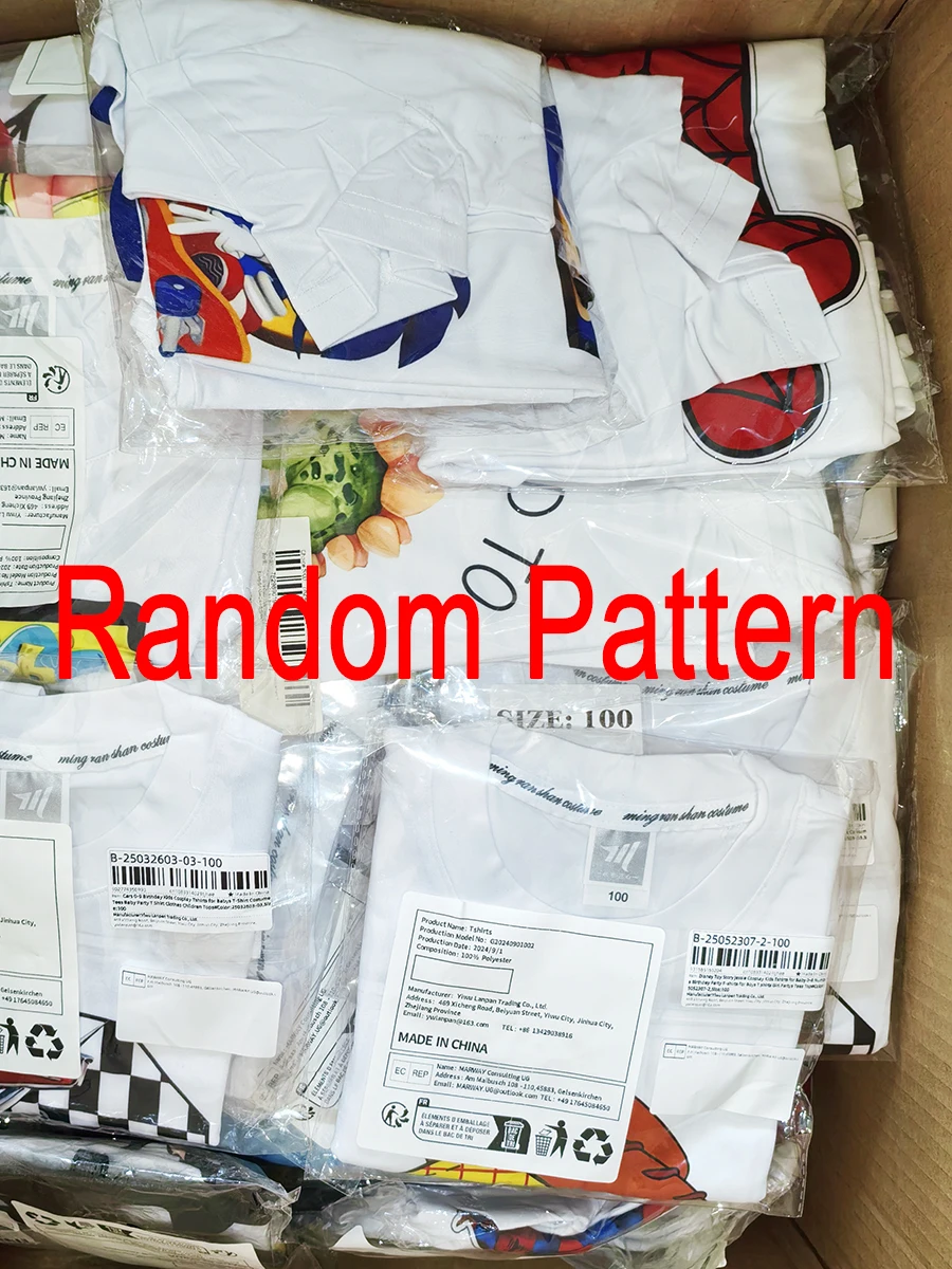 

1 Pcs Random Pattern Kids Cartoon Anime T Shirts for Baby O-Neck Printing T-shirts Girls Party Tshirt Unicorn Clothes Gifts Tops