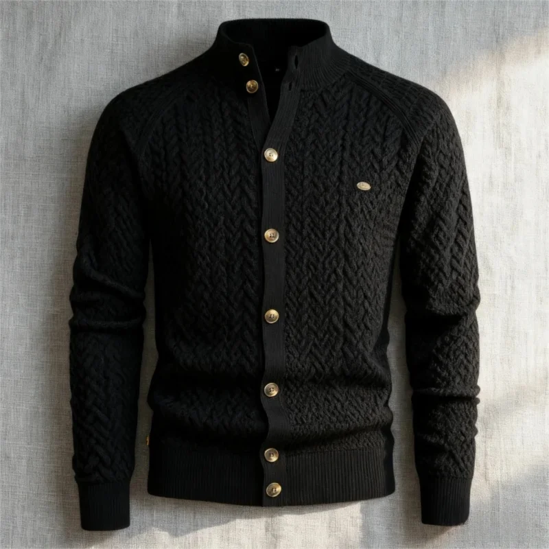 سترة صوف ميرينو للرجال - سترة كاجوال ضيقة مناسبة للعمل لمجموعة الخريف والشتاء (صنع في إيطاليا)