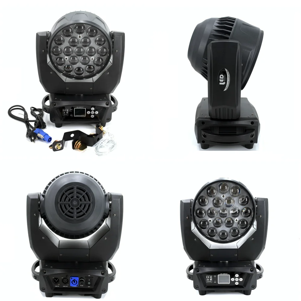 Imagem -03 - Led Moving Head Light Rgbw Feixe de Lavagem Luz Zoom dj Bar Máquina de Palco Dmx512 Zoom Feixe Controle de Círculo 19x15w Profissional